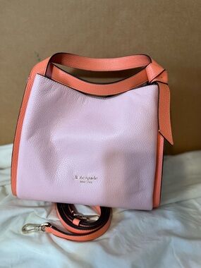 kate spade Pink and Coral Leather Crossbody Bag with Top Handle